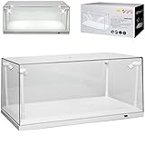 Unbekannt Acryl Vitrine mit LED Beleuchtung mit weissem Sockel für Modellauto 1/43 1/64 1/72 1/87 1/32 1/24 1/18 Modellcarsonline Modell Auto