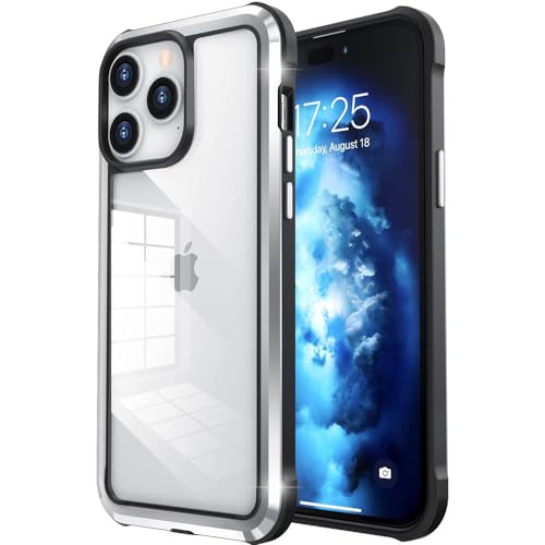 Étui silicone et métal argent pour iPhone 14 Pro Max protecteur