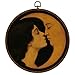 KLYTINK Romantic Moon and Young Girl Round Wall Art,Vintage-Inspired Celestial Canvas Print, Surreal Moon and Woman Hanging Decor for Bedroom, Gallery Wall, or Dreamy Space 10''x10''