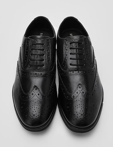 Image of Monte Carlo Mens Solid Lace Up Genuine Leather Formal Brogue Shoes (201810FW)
