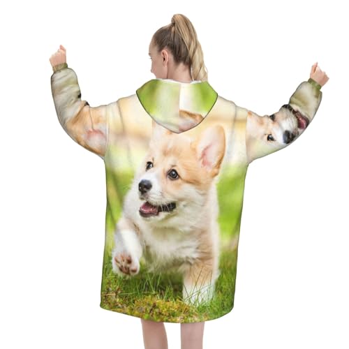 Couverture à capuche Corgi, le cadeau idéal pour femme