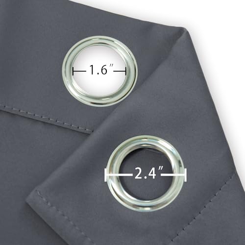 Image of LEMOMO Grey Blackout Curtains 42 x 72 Inch Length /Set of 2 Curtain Panels /Thermal Insulated Room Darkening Blackout Curtains for Bedroom