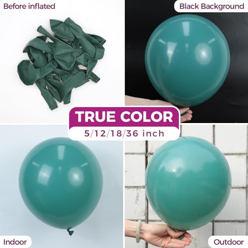 Image of Bezente Slate Blue Latex Party Balloons - 100 Pack 12 inch Round Helium Dusty Blue Green Boho Dark Teal Balloons for Graduation Birthday Gender Reveal Wedding Under Sea Theme Boho Party Decorations