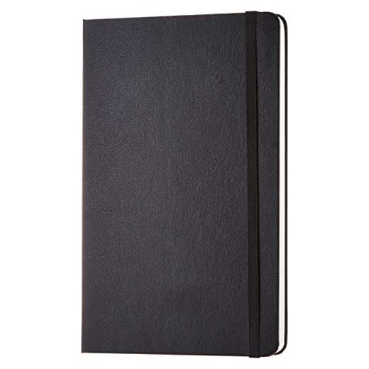 Amazon Basics Cuaderno Clásico, A5, Liso, Negro
