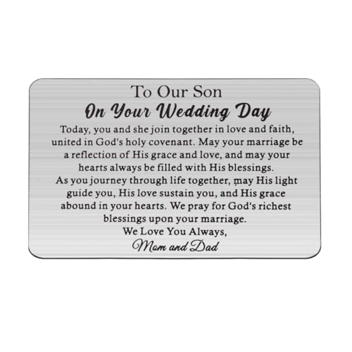 UJIMS Son Wedding Gift Mom Dad to Sons on His Wedding Day Wallet Card q  LOi }}瑧qւ̃Mtg (WeddingSonWalletCard)