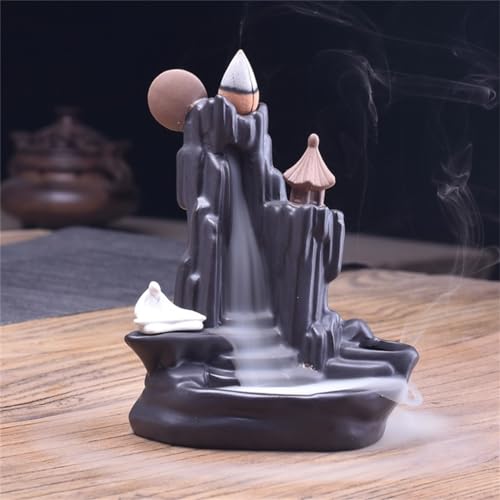 Brûleur d'encens à reflux et porte-encens cascade pour décoration zen - 5