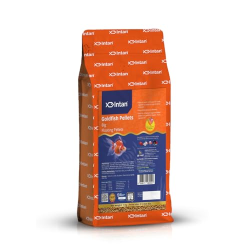 Image of Intan Goldfish Pellets Fish Food | Big Floating Pellets for Fish | Daily Nutrition Fish Feed for Health & Growth |Big Pouch 1 Kg Pellet Size - 2.5 mm Dia, Pack of 1,All Life Stages