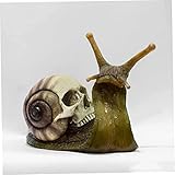 Naisicore Garden Snail Statue - Resin Skull Shell Snail Figurine, Outdoor Gothic Fairy Ornament for Garden, Fish Tank Decoration