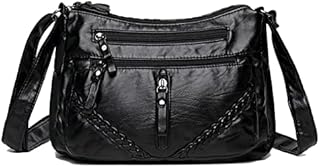 Vohoney Crossbody Shoulder Bag for Women Multi Pocket Messenger Bag Soft PU Leather Cross-Body Handbags for Ladies (Women Shoulder Bag for Black)