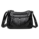 ANPTER Soft PU Leather Shoulder Bag Fashion Crossbody Bag for Women Shoulder Handbag for Ladies is Suitable for Dating Shopping Vacation Travel or Daily Use (Ladies Handbags for Black)