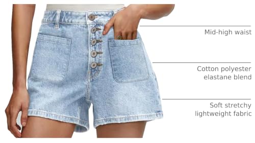 Image of CHICZONE Womens Mid-High Waisted Stretchy Denim Jean Shorts