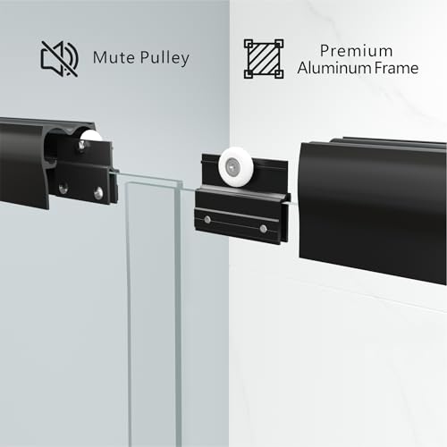 Enso Senka Shower Doors 56-60 Inch W X 72 Inch H Semi Frame Double Sliding Bathroom Glass Shower Door thumb #3