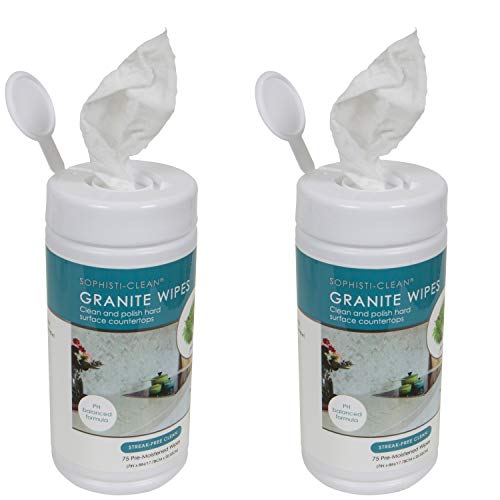 Evriholder Sophisti-Clean Granite Wipes 75 Count Pre-Moistened Disposable Cloths for Hard Surface Countertops Pine Fragrance Pack of 2 Model: SCG2P6-AMZ