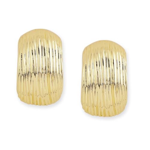 Image of Rubans Ribbed Dome Stud Earrings Trendy Stylish Gift for Women & Girls