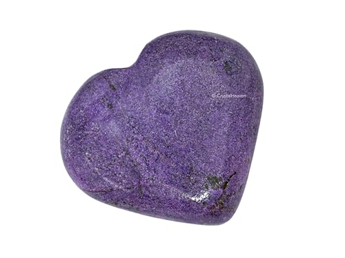 Image of Crystal Heaven Certified Stichtite Heart Palm Pebbles Stones For Anxiety Stress Relief Massage - Aaa Grade Original Healing Gemstone Agate Heart Palm Stone For Yoga Meditation Spiritual