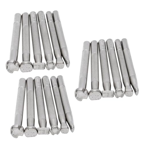 NUOBESTY 18 Pcs Ferramentas de impressão de couro Ferramentas de estampagem de couro Conjunto de fer