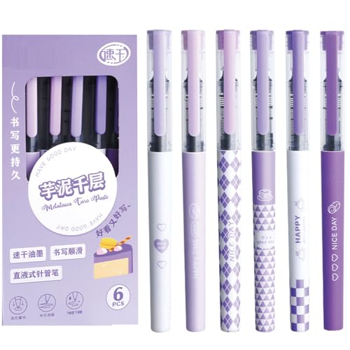MOZXIRZ 6 Pcs Cute Rolling Ball Pens Liquid Ink...