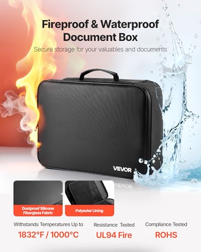 Porte-documents anti-feu multicouche VEVOR coffre portable sécurisé
