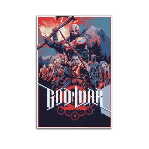 AHSUEWQRUH Póster de God of War para pared, lienzo moderno, estético, decoración para sala de estar, dormitorio, 30 x 45 cm, estilo sin marco