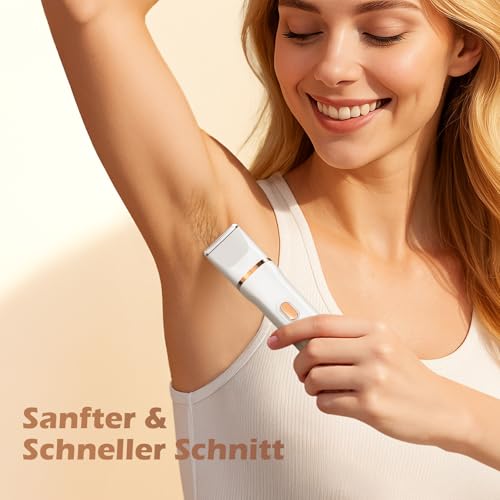Kotopa Intimrasierer für Frauen, 3 in 1 Elektrischer Rasierer Damen für Bikinizone, Gesicht und Körper, Kabelloser Bikini Trimmer für Intimbereich, Wasserdicht & Hautfreundlich(Gold)