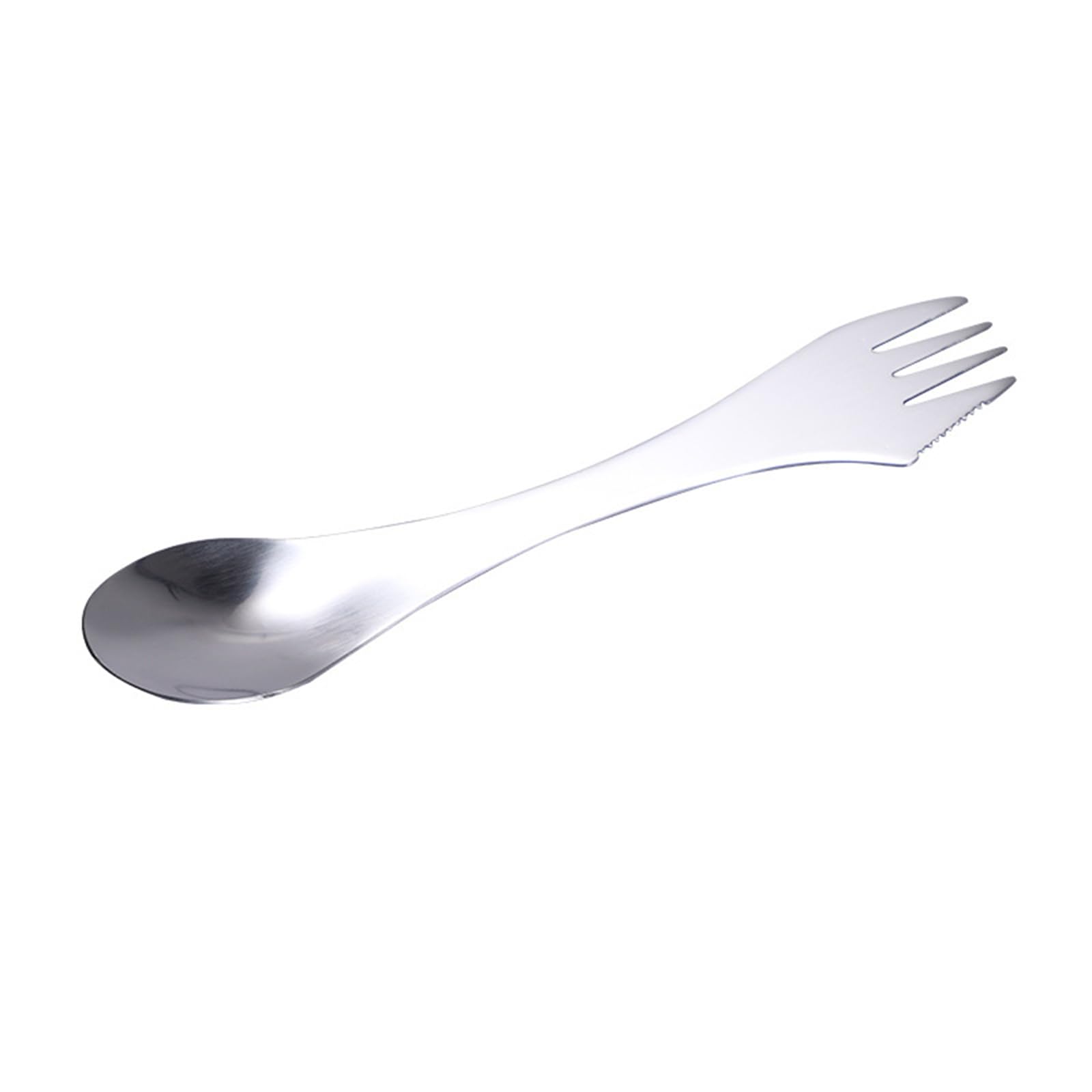 Soulnioi Camping 3 in 1 Spoon,Stainless Steel Spork and Spoon,Portabale Picnic Tableware with Bag,Ultra Lightweight Spoon Fork for Outdoor/Camping/Travel/Picnic Tableware 1PC