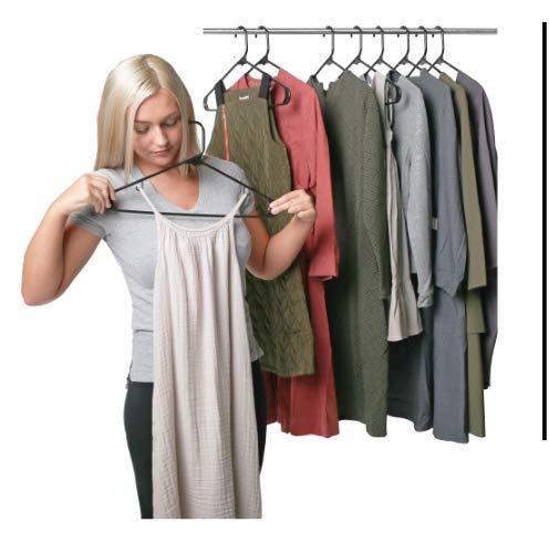 Sharpty Plastic Hangers Clothes Hangers For Clothing, Closet, Coats & Shirts - Durable, Thick, Tough & Space Saving - For Everyday Standard Use, Room Essentials & Basics - 20 Pack - Black #TOP7