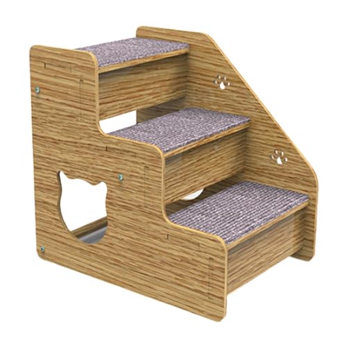 Escaleras para mascotas para sofá, escalones portátiles de 3 escalones para perros medianos/pequeños, gatos viejos, escaleras antideslizantes para perros y gatos para camas, coches