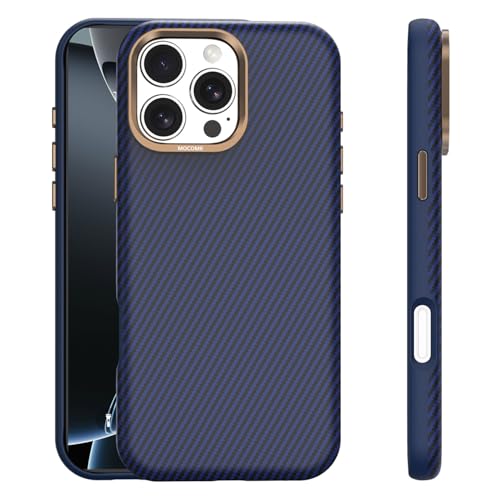 FLURIKA for iPhone 12 �J�[�{���t�@�C�o�[�P�[�XMagSafe�Ή� �����^�E�w��h�~�E���h�~�E�M�����̍����������J�����ی�P�[�X, Blue