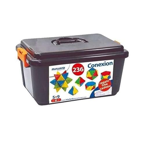 Miniland 32131 coffre 236 pièces de construction éducative pour enfant