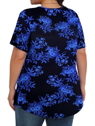 womens plus size tops tunic short sleeve crew neck shirts casual soft blouse 1x-5x