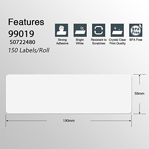 BETCKEY, 6 Rolls Red Lever Arch File Labels Compatible with DYMO 99019(S0722480), 59mm x 190mm - Image 3