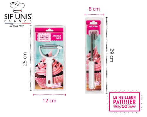 SIF UNIS 903 Le Meilleur Pâtissier X France-Razor Peeler 75 mm and Apple Corer 100 mm-Kitchen Baking Tools Cake Accessory Professional Design - Image 3