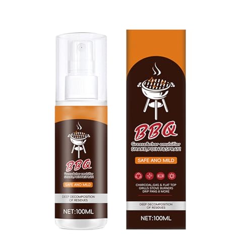 Pruojhw Limpiador para parrilla, 100 ml, limpiador para rejillas de barbacoa, para utensilios de cocina, sartenes, campanas extractoras y bandejas de horno