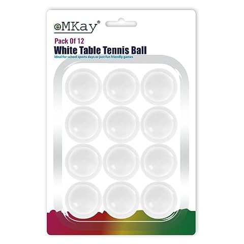 eMKay Pack of 12 White Table Tennis Balls Cover