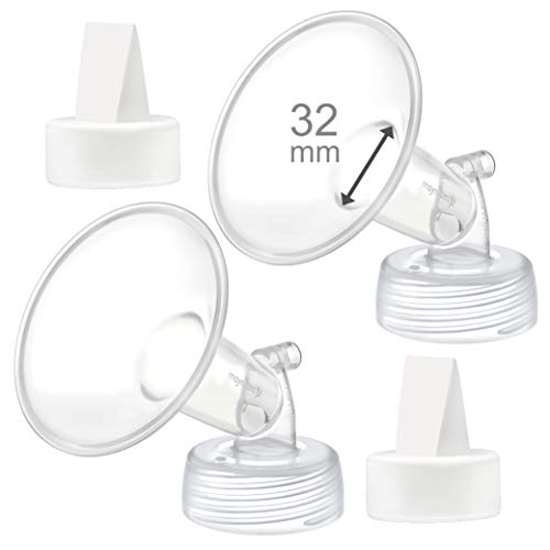 Image of Maymom Compatible 32mm Flange and Duckbill Valves for Spectra S1 Spectra S2 Breastpump Not Original Spectra S2 Accessories Not Original Spectra Pump Parts (Flange 32mm + Valves)