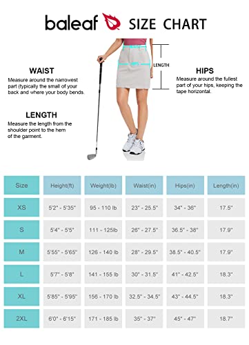 Baleaf Women's Golf 18" Skorts Skirts With Pockets Upf 50+ Hiking Skirt Quick Dry Lightweight Outdoor Casual Black Xl #TOP5