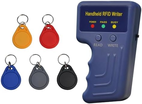 HETYY Handheld RFID Copier Smart ID Card Duplicator Used for ID IC HID Card+5pcs Mix Colors T5577 Key fobs