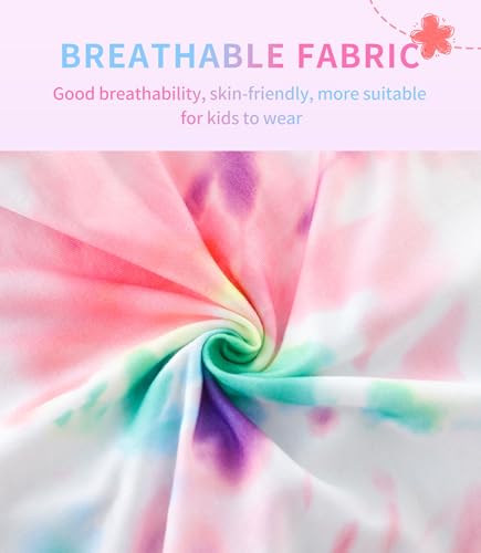 Image of Girls Clothing Sets Tie Dye Twist Front Tops & Sweatpants Outfits Sportwear Sweatsuits Tracksuits Purple 5-6 Years