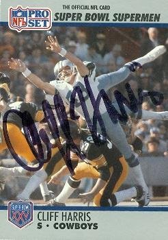 Cliff Harris autographed Football Card (Dallas Cowboys) 1990 Pro Set #110 - NFL Autographed Football Cards