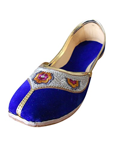 Zapatos casuales de terciopelo bordado Kalra en color azul talla 39,5: ligereza y estilo único
