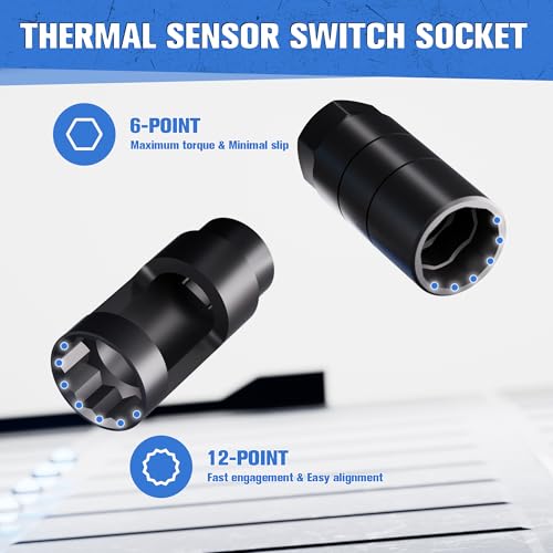 YEKEPRO 7PCS O2 Oxygen Sensor Socket, Automotive 3/8" & 1/2" Drive by YEKEPRO - Used condition - Image 5