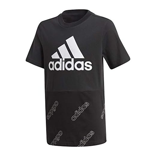 adidas YB FAV AOP T Camiseta, Niños, Negro/Blanco, 116 (5/6 años)