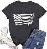 Ascrazy Women Hairstylist Shirt Funny Cosmetologist T-Shirt Hair Dresser Tee Tops Grey