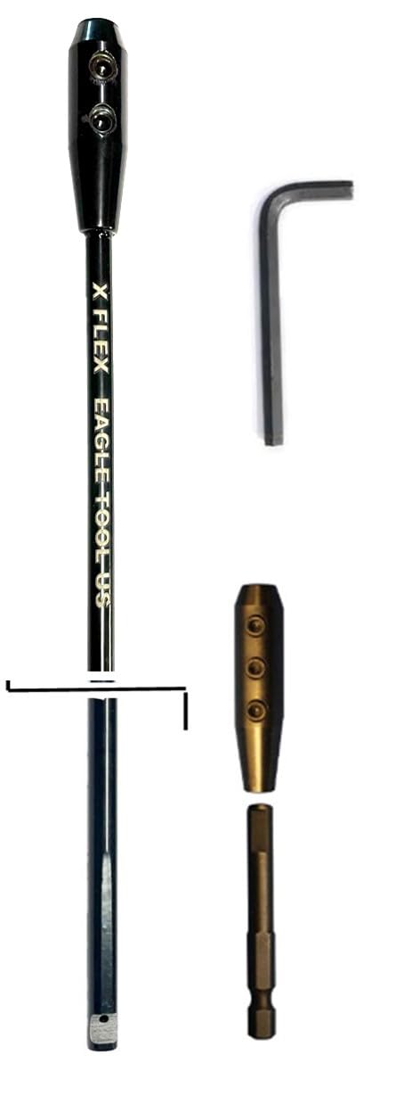 Eagle Tool US ETHX25018 X Flex Flex Drill Bit Extension, 1/4-Inch Shank by 18-Inch, with 1/4-Inch Hex Adaptor Made in The USA