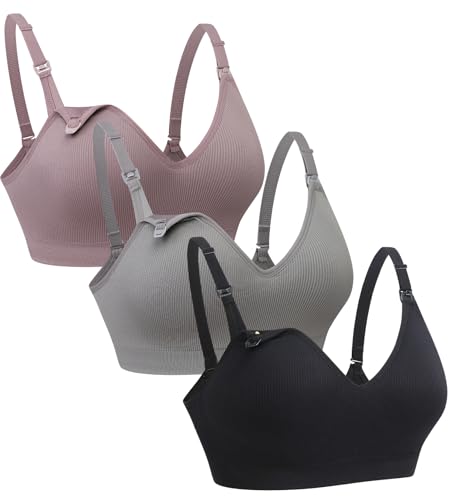 Supportive Nursing Bra for Maternity Breastfeeding Seamless Bralette with Built in Padded for Pregnancy Women