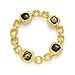 REHBORT Colorful Gemstones Bracelets for Women, 14k Gold Plated Fashion simple Adjustable Oval Link Bracelet