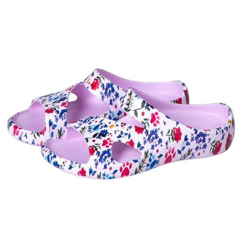 Image of GreaterGood Positively Inspired Womens Slide Sandals Lightweight Cushioned Slip On Comfortable Shower Shoes Quick Dry Durable, Beach, Pool, Travel, Walking Casual Slides Footwear
