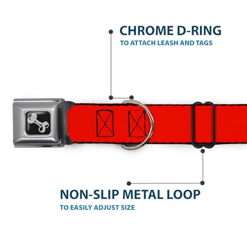 Collier de chien rouge en nylon réglable Buckle Down os Large Medium - 6
