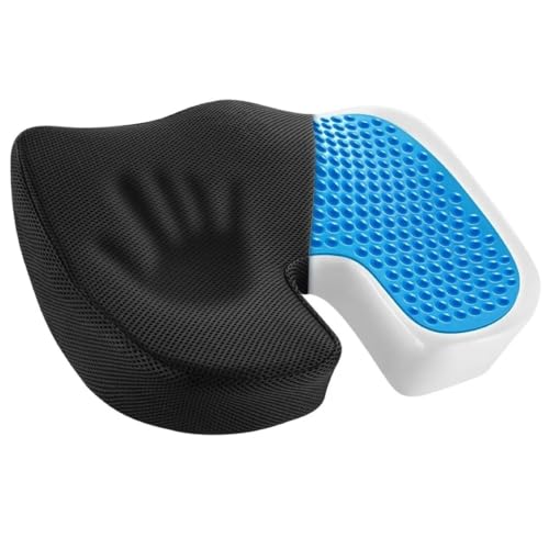Image of Orthopedic Seat Cushion - Standard, 17.7 x 13.8 Inch Memory Foam Gel Chair Cushions for Back, Tailbone, Butt and Coccyx Discomfort Relief - Support Pillow for Office, Car, Home & Wheelchair (Design 4)