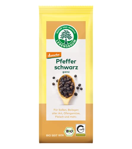 Lebensbaum Schwarzer Pfeffer, fruchtig scharfer Genuss, Bio-Pfeffer für Sossen, Beilagen aller Art,...